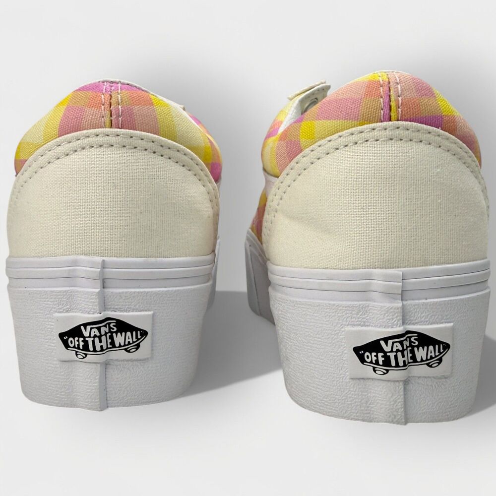 Vans Old Skool Stackform Pastel Plaid Platform Shoes Womens 7.5 - Picture 5 of 12